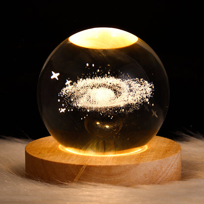 3D Crystal Planet Night Lamp – Starry Sky Projection Light