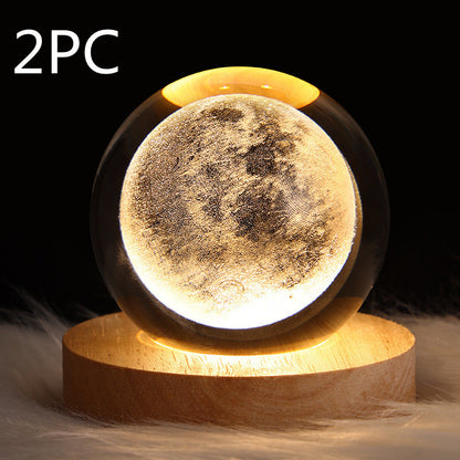 3D Crystal Planet Night Lamp – Starry Sky Projection Light