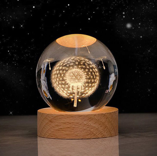 3D Crystal Planet Night Lamp – Starry Sky Projection Light