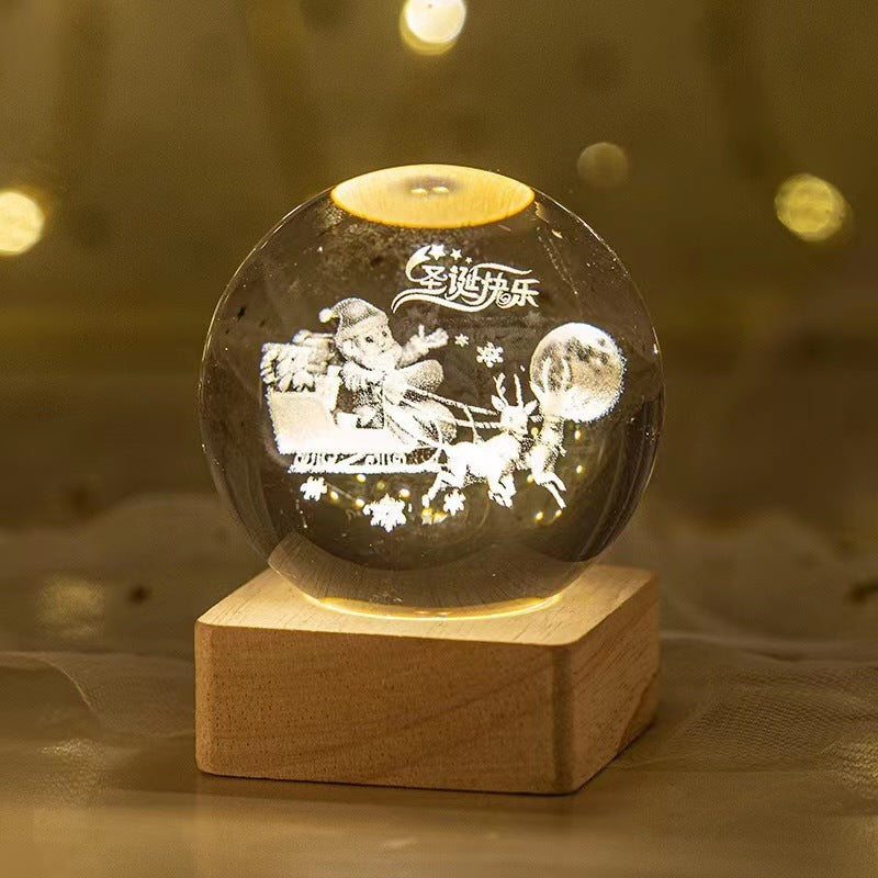 3D Crystal Planet Night Lamp – Starry Sky Projection Light