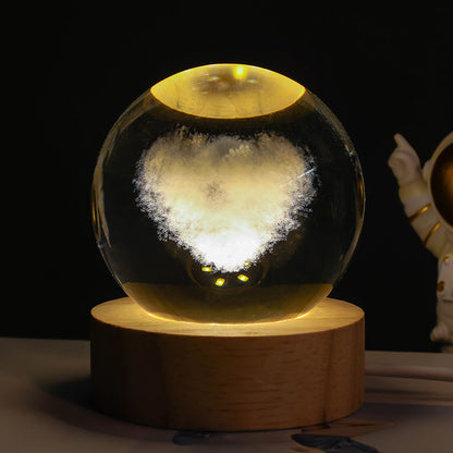 3D Crystal Planet Night Lamp – Starry Sky Projection Light