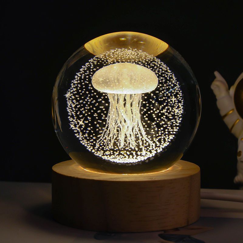 3D Crystal Planet Night Lamp – Starry Sky Projection Light