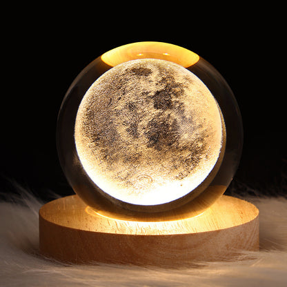 3D Crystal Planet Night Lamp – Starry Sky Projection Light