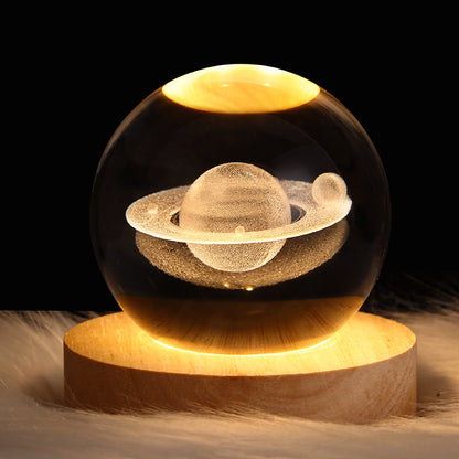 3D Crystal Planet Night Lamp – Starry Sky Projection Light