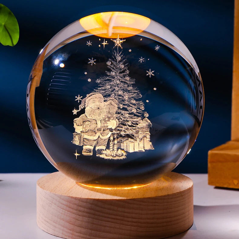 3D Crystal Planet Night Lamp – Starry Sky Projection Light